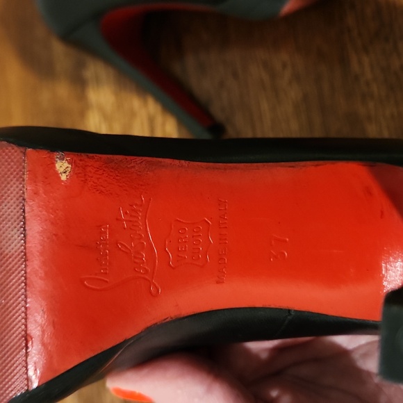 Christian Louboutin Black Leather Heels – Iconic Red Sole, Size 37/7 - Picture 5 of 7